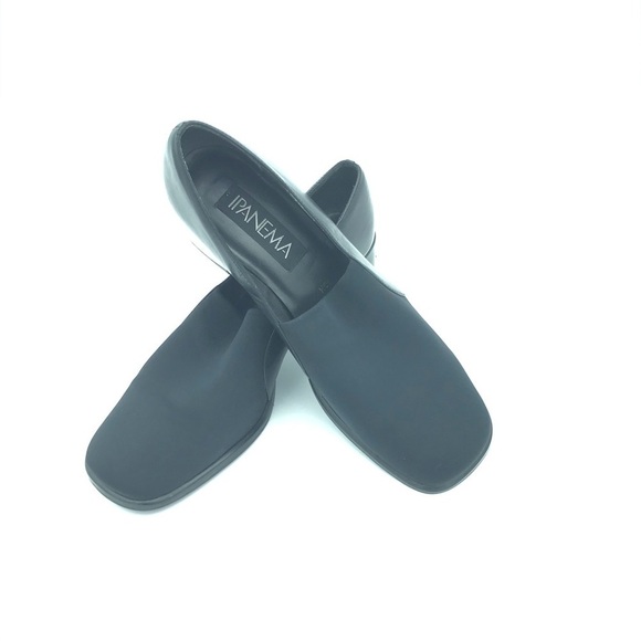 Square Toe Black Chunky Heeled Ipanema - Picture 1 of 8